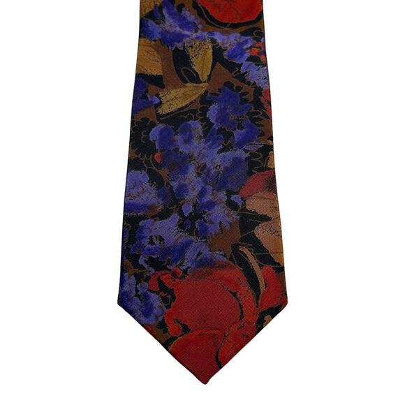 Multicolor Abstract Floral Skinny Tie - Picture 4 of 5